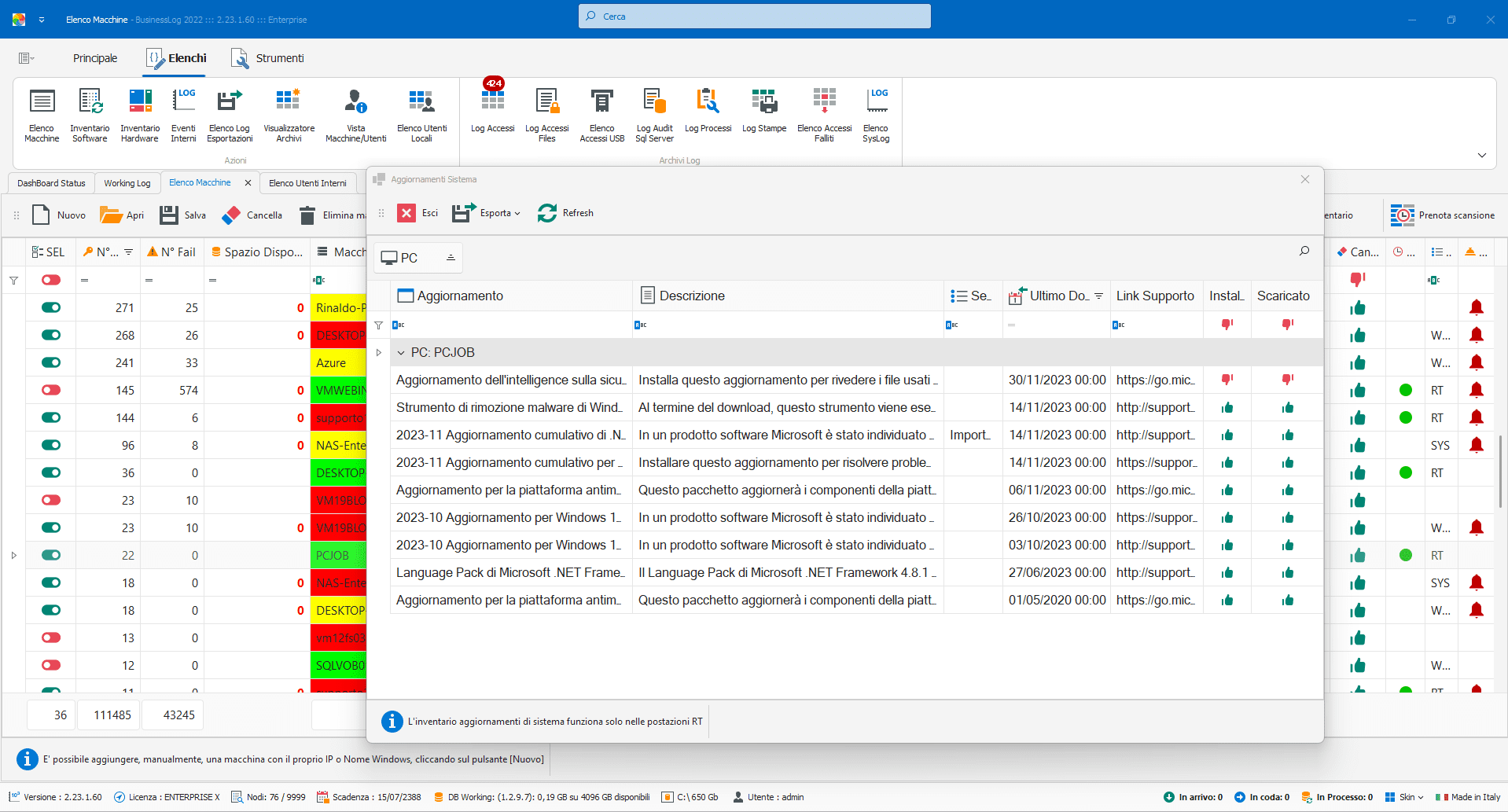 Screenshot di Business LOG - Aggiornamenti e Hotfix Windows Update